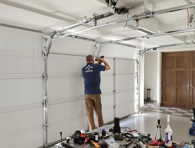 Wethersfield Garage Door Repair certified technician performing precision garage door repair in Wethersfield