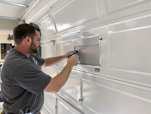 Garage door panel repair by Wethersfield Garage Door Repair in Wethersfield