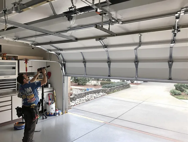Garage door track repair service by Wethersfield Garage Door Repair in Wethersfield